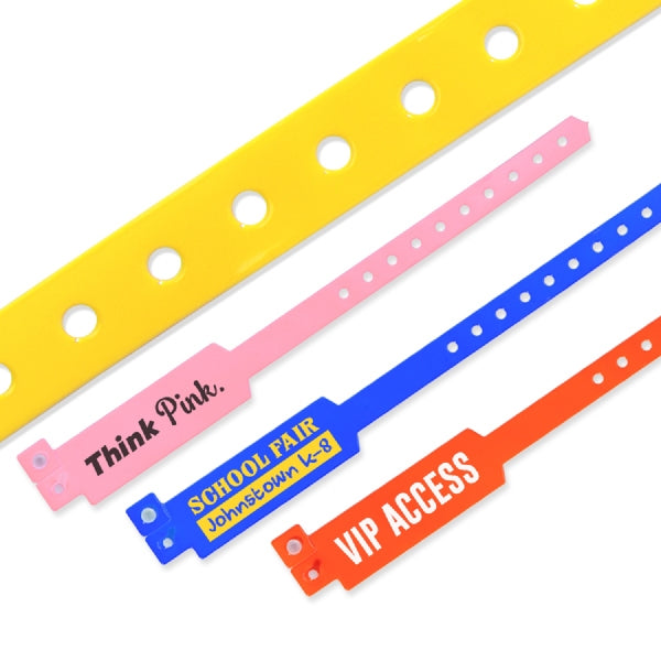 Wide Tab Plastic Wristbands