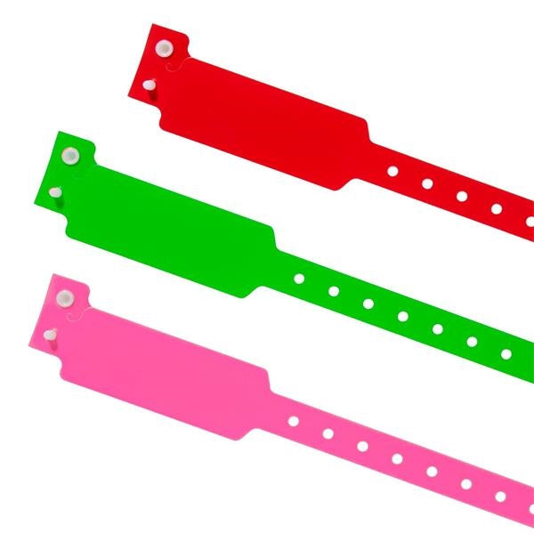 Wide Tab Plastic Wristbands