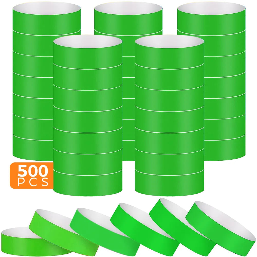 500 Pack Tyvek Paper Wristbands